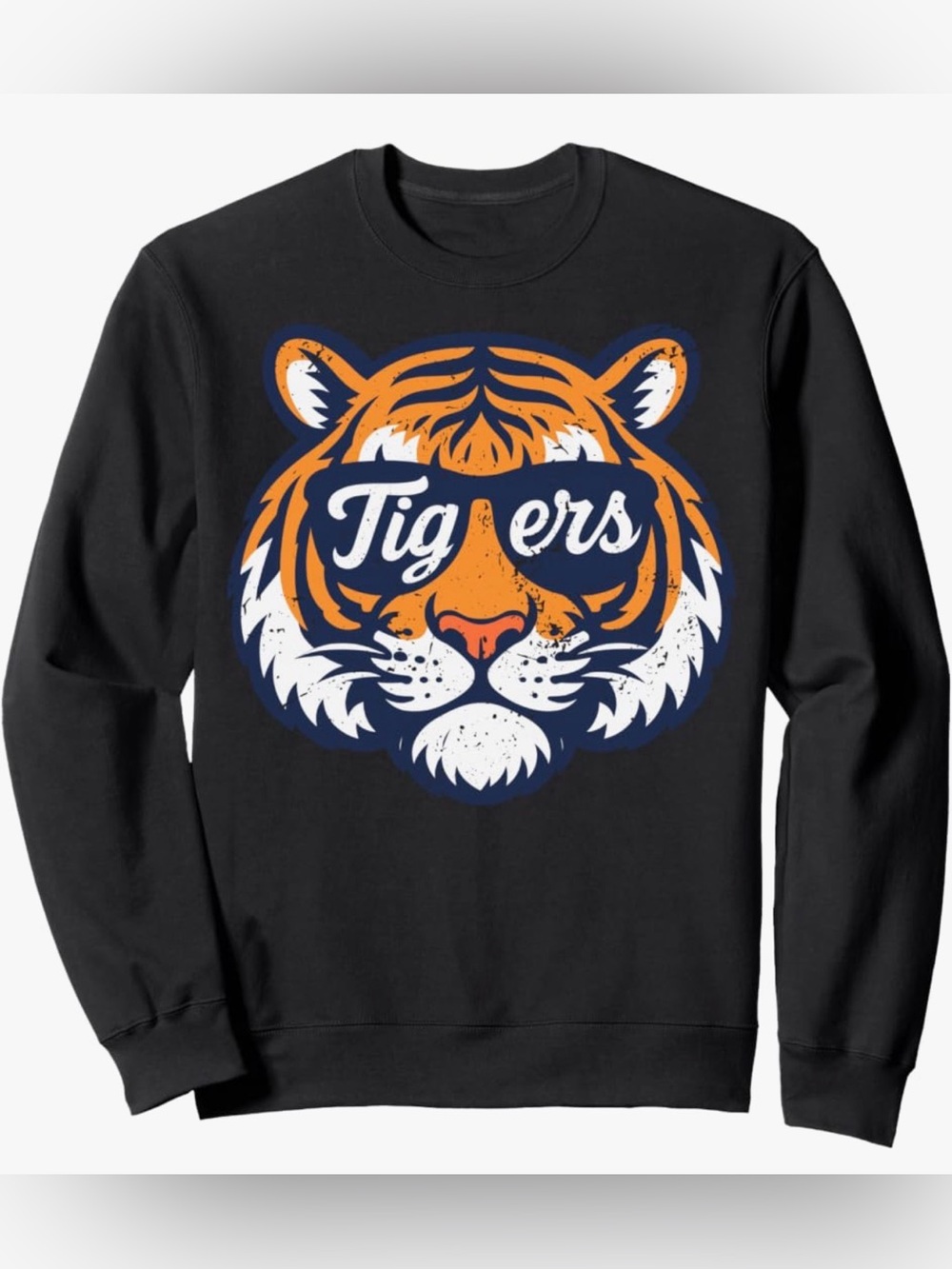 NEW-Medium Black Vintage Tiger Wearing Sunglasses Retro Graphic Tiger Sweatshirt